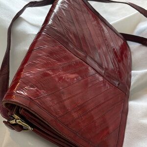 Eel Skin bugandy cross body purse